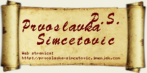 Prvoslavka Simčetović vizit kartica